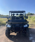 Front view of black Workhorse 1000cc All Terrain Utility Vehicle Built For Rough Sites And Industrial Jobs Like Mining And Energy Operations