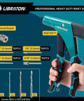 Libraton Heavy Duty Pop Rivet Gun One Handed for metal fastening with included removal nozzle and drill bits, ergonomic grip.