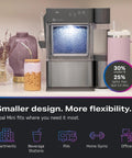 No Cap Portable Nugget Ice Maker Countertop Machine Produces Chewy Pebble Ice Built To Hit Different in modern kitchen setting.