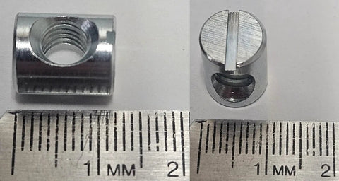 12 Pack 1/4-20 Cross Dowels Barrel Nuts CNC Machined Zinc Plated Steel 12mm By 10mm With 6mm Centered Hole