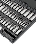 50 Piece Master Torx And Allen Socket Set In S2 Steel, SAE And Metric Hex And Star Bits, organized in a durable black case.