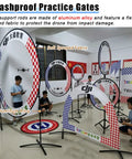 Portable Outdoor Drone Racing Hoop Kit For Backyard Obstacle Courses And Dog Agility Training, 150 CM Tall, in use indoors.