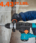 1-1/4 Inch SDS-Plus Rotary Hammer Drill With Vibration Control And Safety Clutch used on concrete wall