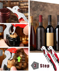 Portable Orange Corkscrew Wine Opener Set For Waiters And Bartenders, Stainless Steel Wine Key With Hinged Serrated Foil Cutter