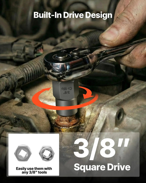 Using a 49 Piece All In One Bolt And Screw Extractor Kit With Drill Bits Easy Out Set on a rusty bolt with a wrench.