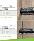 Kickproof Four Digit Combination Lock For Backyard Gates And Shed Doors Heavy Duty Zinc Alloy Security Slide Latch installation diagram.