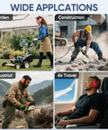 Noise Canceling Ear Muffs for Grownups With 26 dB NRR Adjustable Safety Earmuffs used in garden, construction, industrial, and air travel settings