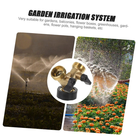 Two Pack Brass Hose Y Splitter With Quick Connect Garden Hose Connector And Water Adapter For Dual Outlets