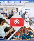 Amazon Mini Travel First Aid Kit in red waterproof pouch with white cross, 201 pcs.