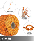 9/16 Inch Double Braid Polyester Rope 200 Ft Heavy Duty Pulling Line For Towing And Rigging 1100 Lbs Load Capacity, coil view
