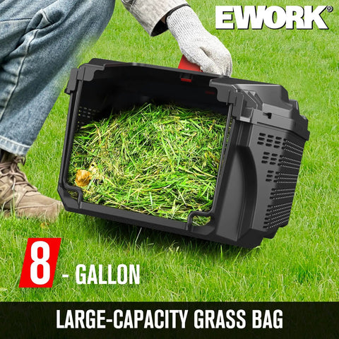 8-gallon grass bag for Corded Electric Lawn Mower 14-Inch Deck 11Amp Power No Gas Quiet Lightweight Push Mower With 30L Bag