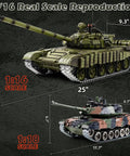 One Sixteenth RC Tank T 72 Soviet Battle Ready Toy with Smoke Sound and Lights, 1/16 scale model size comparison