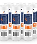 6-pack 5 Micron Sediment Filter 10x2.5 for whole house water filtration, multi-layer design, well water systems