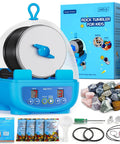 Kid Friendly Rock Tumbler Kit With Dual Noise Reduction, Timer, Three Speeds, And Memory Function, set with stones and tools