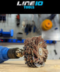 4 Inch Sanding Mop Kit With 3 Flap Wheels 80 120 240 Grits For Drill Shank Quarter Inch Woodworking And Metal Finishing