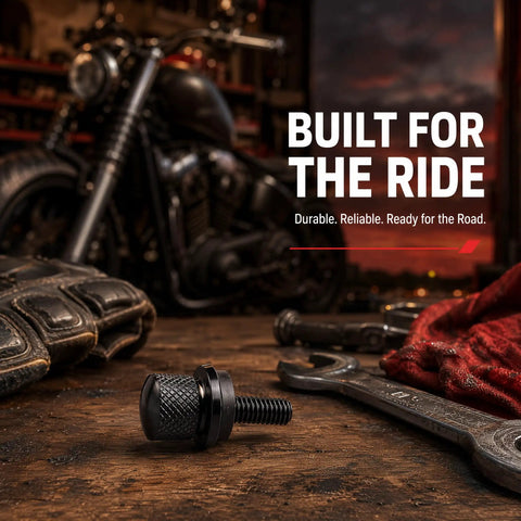 Premium 304 Stainless Motorcycle Seat Bolt And Screw Nut Kit Features Tough Diamond Knurling For No Sweat Installation on wooden surface.