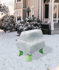 Outdoor setting with Water Table Cover Waterproof Outdoor Shield For Backyard Play Tables on a snow-covered yard