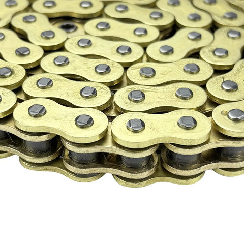 Close-up of 520 Beefed Up Heavy Duty Drive Chain With O Ring 120 Links Master Link And Chain Breaker Compatible With Motorcycle ATV UTV