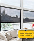 Heavy Duty Fiberglass Insect Screen Mesh Cloth Roll 36 Inch Wide 600 Foot Long Charcoal tight weave in large window frames.