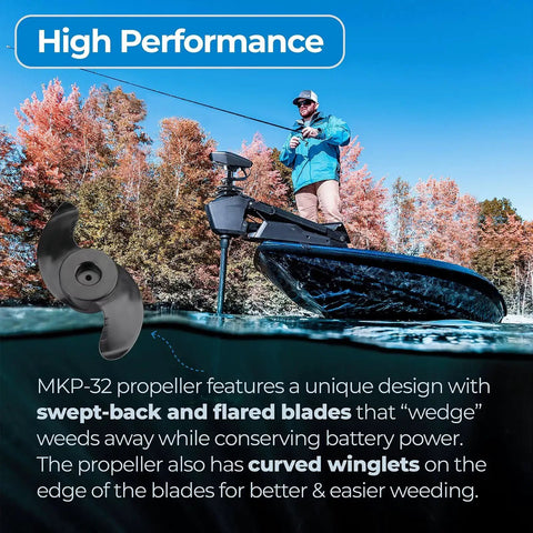 MKP-32 Trolling Motor Propeller Replacement for Minn Kota Weedless Wedge 2 Prop Fits 3 5/8 Inch Motor Diameters, Replacement Parts for All Terrain Endura Max PowerDrive Pontoon Transom Motors
