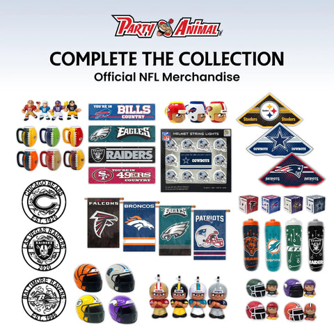 Official NFL merchandise collection featuring team banners, figurines, helmets, mugs, and NFL Football Squeeze Bottle 32 Ounce Hydration Bottle For Sports Kids And Adults Easy Squeeze Design Dallas Cowboys Fan Favorite Water Bottle For Gym Tailgate Game Day School And On The Go.