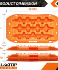 Compact Off Road Short Recovery Traction Boards 2 Pack Bendable Tire Ladder Tracks for Sand Mud Snow Orange dimensions