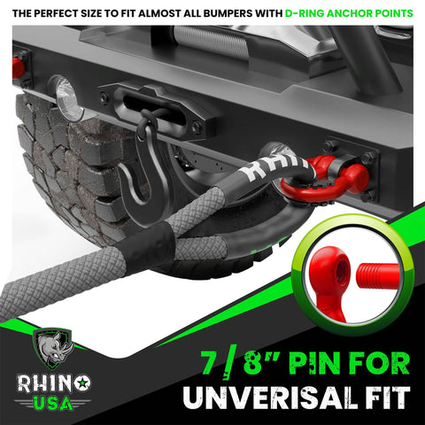 2 Pack D Ring Shackles Heavy Duty Three Quarter Inch Clevis Shackle With Seven Eighths Inch Pin 41,850 Lb Break Strength