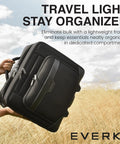 Your Go To Carry On Rolling Laptop Briefcase for 16 Inch Laptops held against sky background.