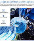 Blue Flexible Drain Pipe With Nonwoven Fabric Filter Debris Shield for garden yard sidewalk lawn and patio drainage.