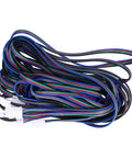 Professional Grade Five Pack Xh2 54 Four Pin Motor Extension Leads For Extruders And Servo Motors At Two Meters, colorful cable bundle.