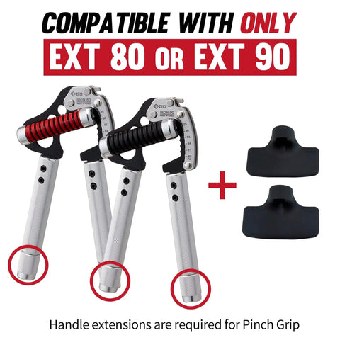 Pinch Grip Accessory For Iron Grip EXT 80 Or EXT 90 Hand Gripper Pair Beefs Up Finger Strength And Climbing Power Premium Adjustable Grip Strengthener For Climbers, black attachments shown