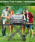 Portable Indoor Grill Table Stand For Ninja Woodfire OG701 OG850 OG951 Series with 51 inch wide setup in outdoor setting