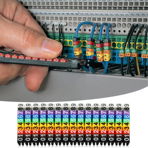 Using 150 Pack Clip On Wire Markers With Colorful Numeric Labels For 2 3mm Cables Color Coded Cable Markers For IT Pros Auto Tech Electrical