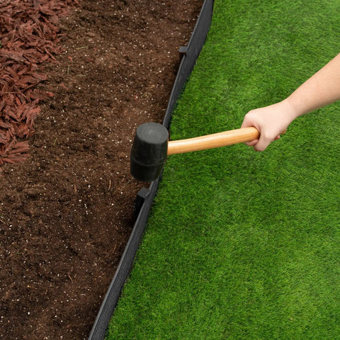 Installing Heavy Duty Composite Landscape Edging With Anchoring Stakes, 4.5 Inch Straight Top Border, 40 Foot Kit, Black
