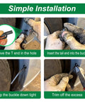 Steps showing installation of Universal Cable Tie Buckle Kit With 3.54 Inch And 6 Inch Zip Tie Clips on car bumper.
