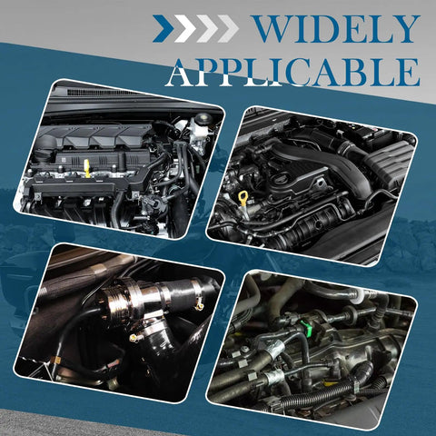 Automotive use of Six Piece Silicone Vacuum Hose Kit With 4.9 Ft Of Flexible Vacuum Lines And Tube Cutter in engine compartments
