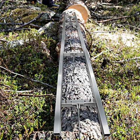 Portable Chainsaw Mill 12ft Rail Guide System for Easy Log Milling No Fuss Setup Aluminum Rail Kit With 6 48In Profiles And Steel Fix Beams