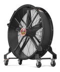 Hella Powerful 47 Inch Portable Industrial Fan With Stepless Variable Speed Motor, heavy-duty mobile design for warehouses and gyms.