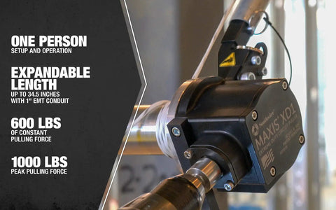 XD1 Extreme Circuit Duty Cable Puller for Easy Wire Pulls showing expandable length and high torque performance