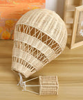 Rattan Hot Air Balloon Decor Set 2 Pcs wicker basket ornament on table for baby shower nursery bedroom hanging