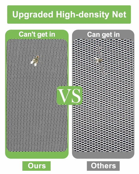 Comparison of high-density net in Six Pack Mesh Food Covers 17x17 Inches Pop Up Patio Net For Outdoor Dining White Nylon Bug Screen Tents