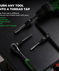 13 Piece Magnetic Tap Socket Set With 1/4 and 3/8 Inch Drive Square Sockets And Tap Handle Includes Fractional MCTI Pro Grade Tap