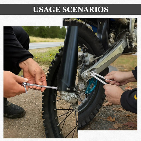 Using Motocross Tool Kit 26 Piece Set With Wrenches Hex Bits Sockets Screwdrivers T Handle Driver for bike repairs.