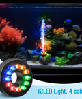 Beast Submersible Fountain Pump With Lights 16W 800 Liters Per Hour Flow 8.86ft Lift Ultra Quiet Operation Aquarium Decor