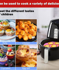 Two Pack 8.3 Inch Silicone Muffin Pan For 3Qt To 5Qt Air Fryers in use with muffins, cupcakes, and egg tarts in air fryer