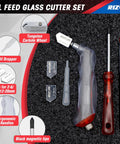 Heavy Hitter Glass Cutting Tool Kit With Universal Heads For Stained Glass And Craft Projects No Sweat Running Pliers Smooth Tile Breaker Reliable Grip Build, includes ergonomic cutter and accessories.