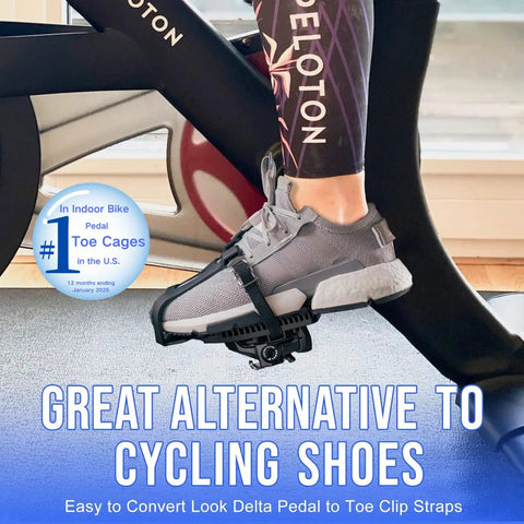 Peloton Toe Cages And Pedal Adapters For Regular Shoes Convert Look Delta Pedals To Toe Clip Straps So You Can Ride In Sneakers