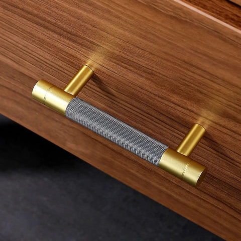 10 Pack Cabinet Pulls 5 Inch Center To Center Drawer Handles With Knurling Pattern In Grey And Brushed Nickel For Kitchen And Bath