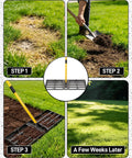 30 Inch Lawn Leveling Rake With 78 Inch Adjustable Steel Handle, Heavy Duty Yard Leveler For Soil Sand Dirt Grass