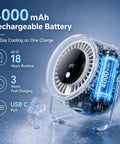 Chill Portable Desk Fan With 199 Speed Settings and 4000mAh Battery USB Powered with LED Display and Quiet Operation